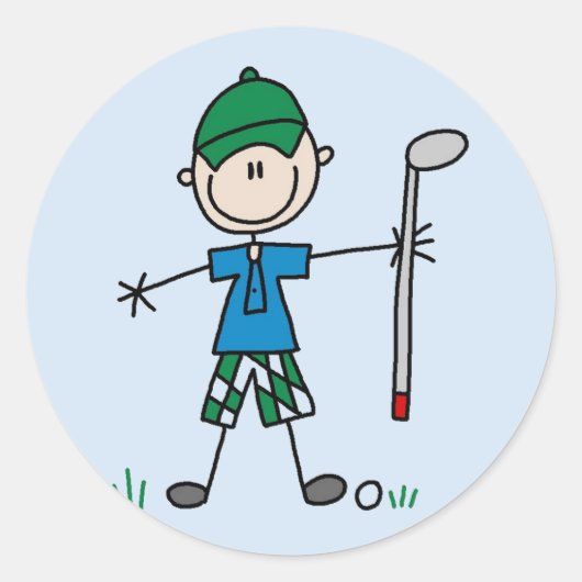 Golfer Tshirts en geschenken Ronde Sticker (Voorkant)