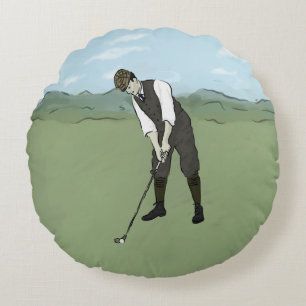 Golfer V1 Art Rond Kussen