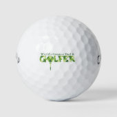 Golfer vader groen geruite gift golf ballen (Voorkant)