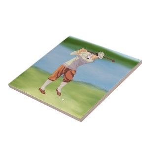 Golfer van de Riverbank Tegeltje