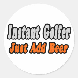 Golfer... voeg bier toe ronde sticker