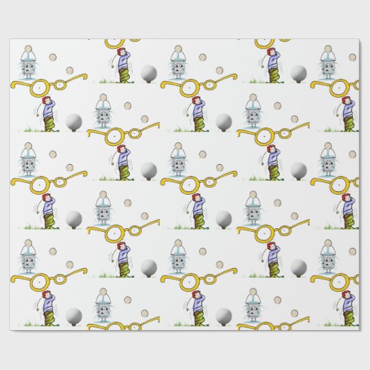 Golfer voor verpakkingspapier cadeaupapier (Vlak)