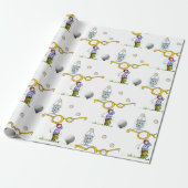 Golfer voor verpakkingspapier cadeaupapier (Uitgerold)