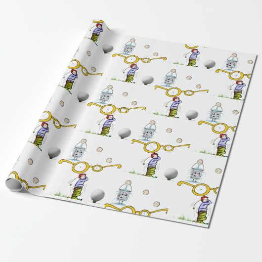 Golfer voor verpakkingspapier cadeaupapier (Uitgerold)