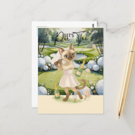Golfer vrouw Save the Date Bruid Bachelorette Briefkaart