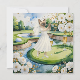 Golfer vrouw Save the Date Bruid Bachelorette Kaart