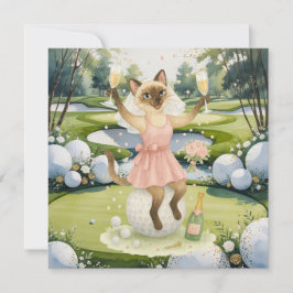 Golfer vrouw Save the Date Bruid Bachelorette Kaart