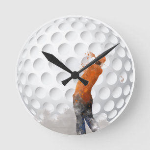 GOLFER - Wandklok Ronde Klok