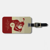 Golfer with Golf Club Elegant Red Bagagelabel (Voorkant horizontaal)