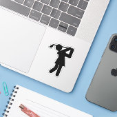 Golfer Women's Golf Symbool Sport Sticker (Laptop met iPhone)