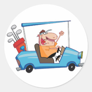 Golferaandrijving — golfkart ronde sticker