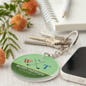 Golfernaam en -Initiaal monogram Sleutelhanger (Voorkant Rechts)