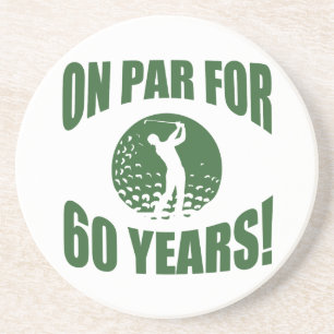 Golfer's 60ste verjaardag zandsteen onderzetter