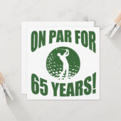 Golfer's 65ste verjaardag kaart (Voorkant / Achterkant in situ)