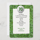 Golfer's 70e uitnodiging op de Birthday Party (Voorkant)