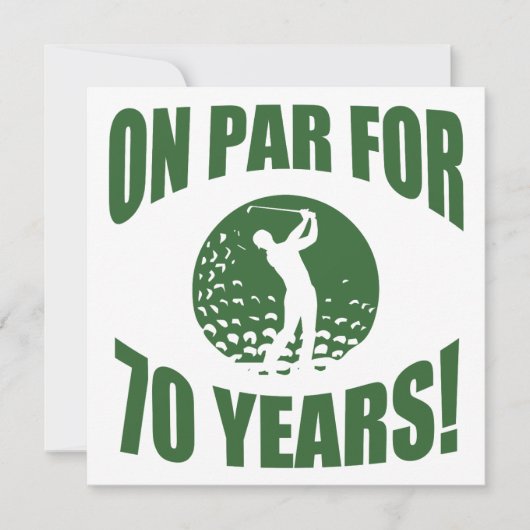 Golfer's 70ste verjaardag kaart (Voorkant)