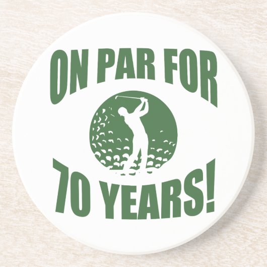 Golfer's 70ste verjaardag zandsteen onderzetter (Voorkant)