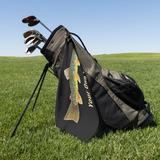 Golfer's bruine forel vliegt met angler's golfhanddoek (Groen)