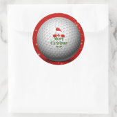 Golfers' Festief Kerstontwerp--Het is Sinterklaas! Ronde Sticker (Tas)