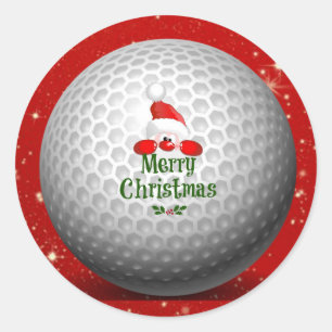 Golfers' Festief Kerstontwerp--Het is Sinterklaas! Ronde Sticker