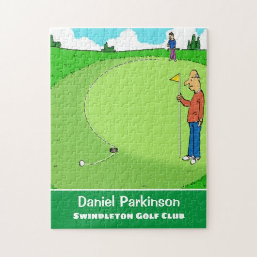 Golfer's gemiste Cartoon Legpuzzel (Verticaal)