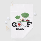 Golfers gepersonaliseerde golfkar golfhanddoek (Insitu)