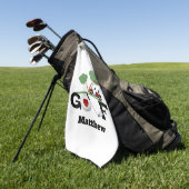 Golfers gepersonaliseerde golfkar golfhanddoek (Groen)