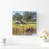 Golfers & Golf Clock Vierkante Klok (Huis)