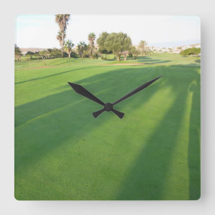Golfer's Green - Vierkante Wandklok HAMbWG Klok