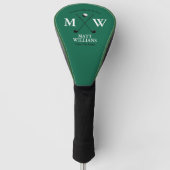 Golfers Monogram op Green Custom Golf Club Golfheadcover (Voorkant)