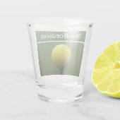 Golfers naam Gele Golf Ball golfbaan groen Shot Glas (Achterkant)