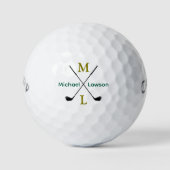 Golfers Naam Initialen monogrammed groen Golfballen (Voorkant)