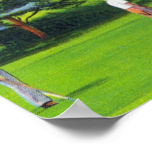 Golfers op McGregor Golf Links Scene Poster (Hoek)