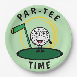 Golfers Par-T-shirt Tijd Papieren Bordje