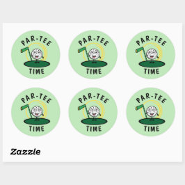 Golfers Par-T-shirt Tijd Ronde Sticker