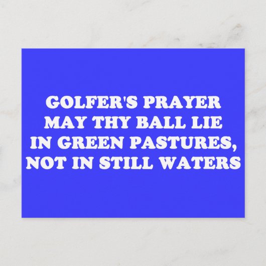 GOLFER'S PRAYER BRIEFKAART (Voorkant)