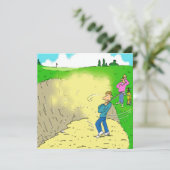 Golfer's Stuck in een BunkerCartoon (Staand voorkant)