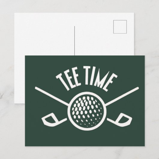 Golfers T-shirt Tijd Briefkaart (Voorkant / Achterkant)