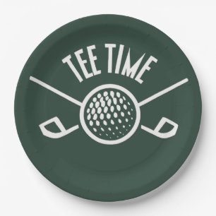 Golfers T-shirt Tijd Papieren Bordje