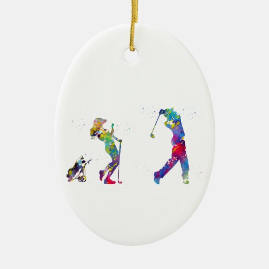 Golferskoppel Keramisch Ornament (Voorkant)