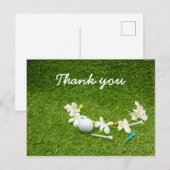 golfeur carte de remerciements avec balle de golf  (Devant / Derrière)