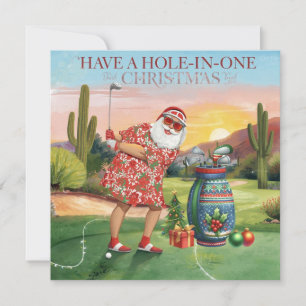 Golfeur de Santa en Arizona sur une carte de vacan