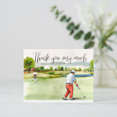 Golfeur en terrain de golf aquarelle carte de reme (Debout devant)