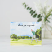 Golfeur en terrain de golf aquarelle carte de reme (Debout devant)