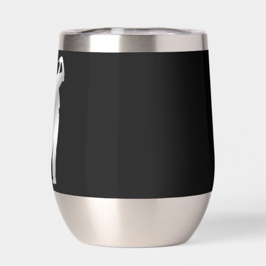 Golfeur Silhouette Monogram sur Noir (Arrière)