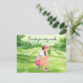 Golfeur sur terrain de golf aquarelle carte de rem (Debout devant)