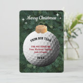 Golffan Gepersonaliseerde Ornament Kerst Kaart (Staand voorkant)