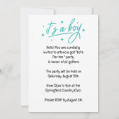 Golffeest bewaar de datum i Baby shower BOY Kaart (Achterkant)