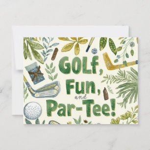 Golffeest Grappig gezegde t-shirt omhoog voor par  Briefkaart