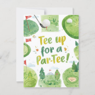Golffeest Grappig gezegde t-shirt omhoog voor par  Briefkaart